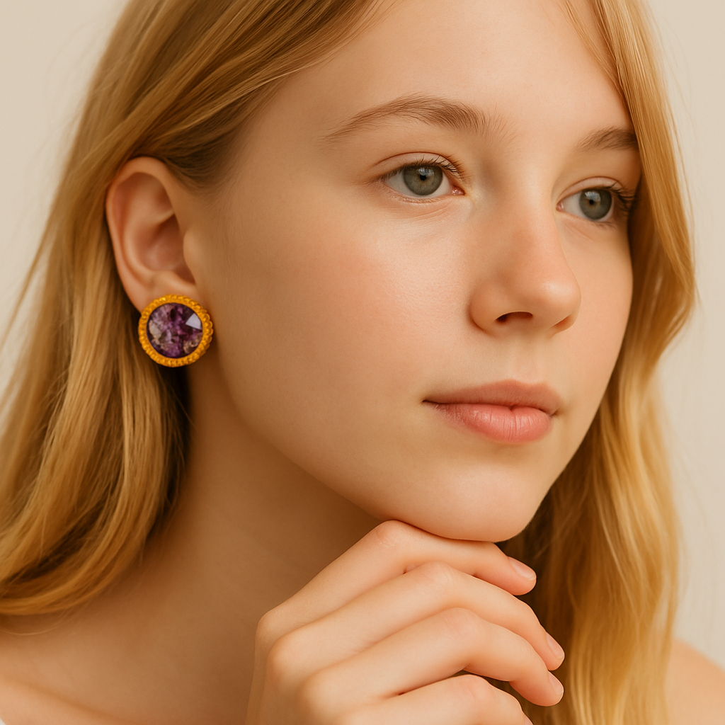 Aro Enchape Oro Cristal Murano