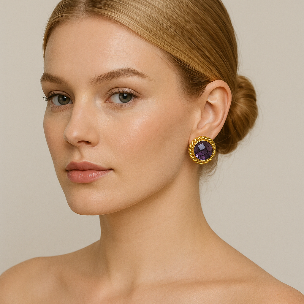 Aro Enchape Oro Cristal Murano