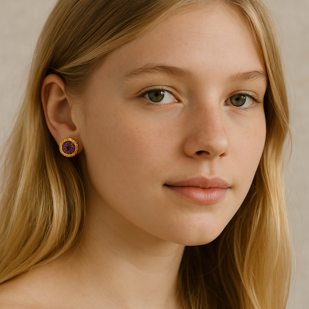 Aro Enchape Oro Cristal Murano