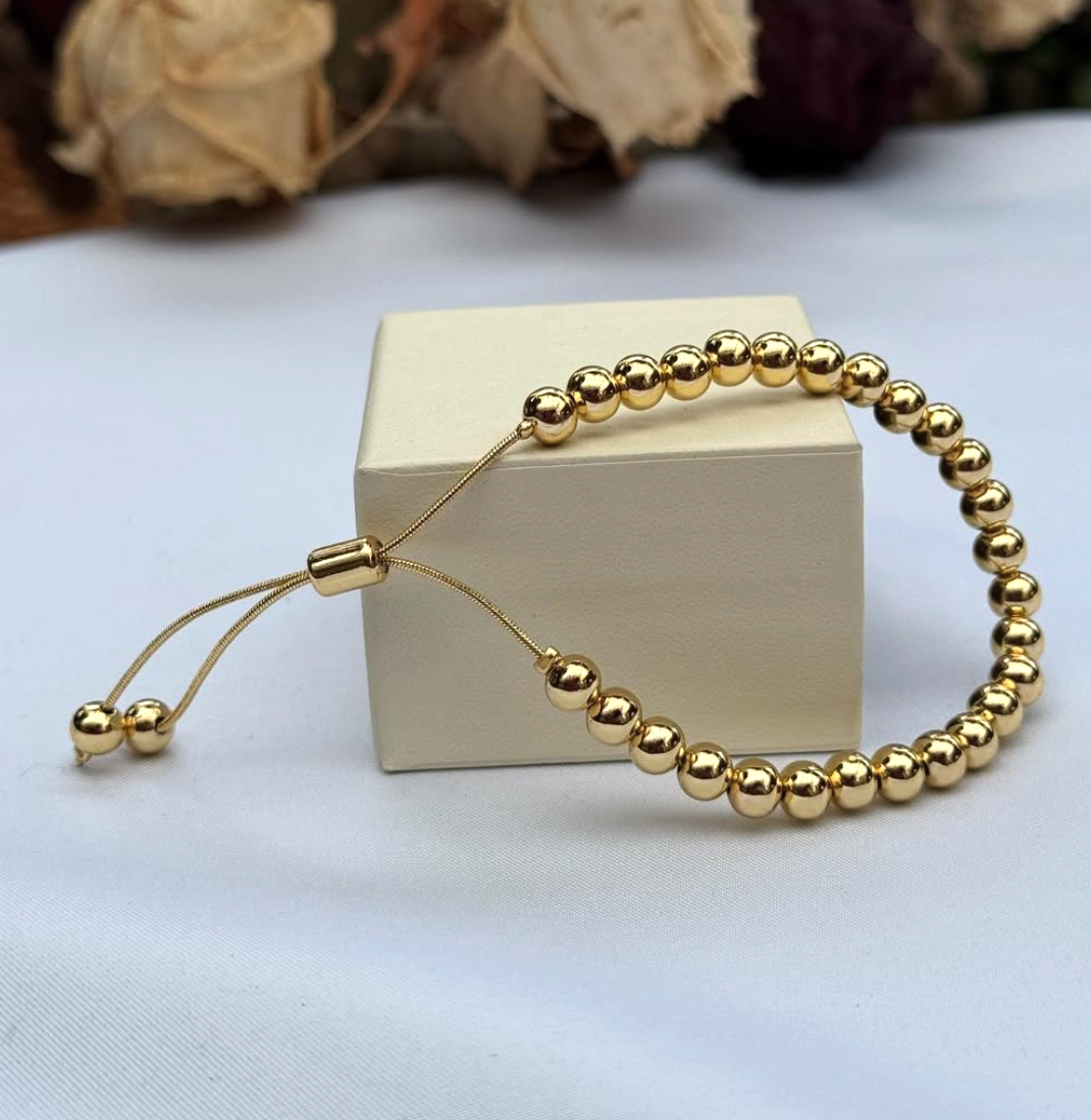 Pulsera Baño de Oro Balines