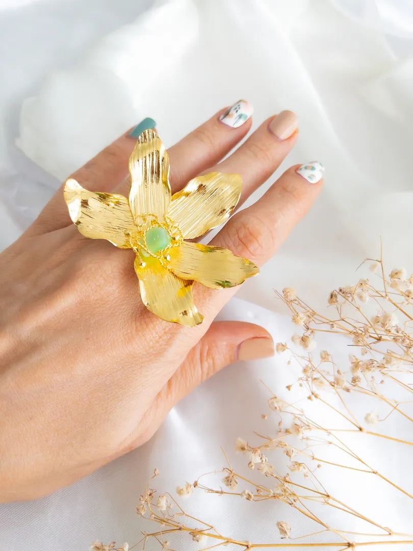 ANILLO ORQUIDIA CON PIEDRA -YELPI