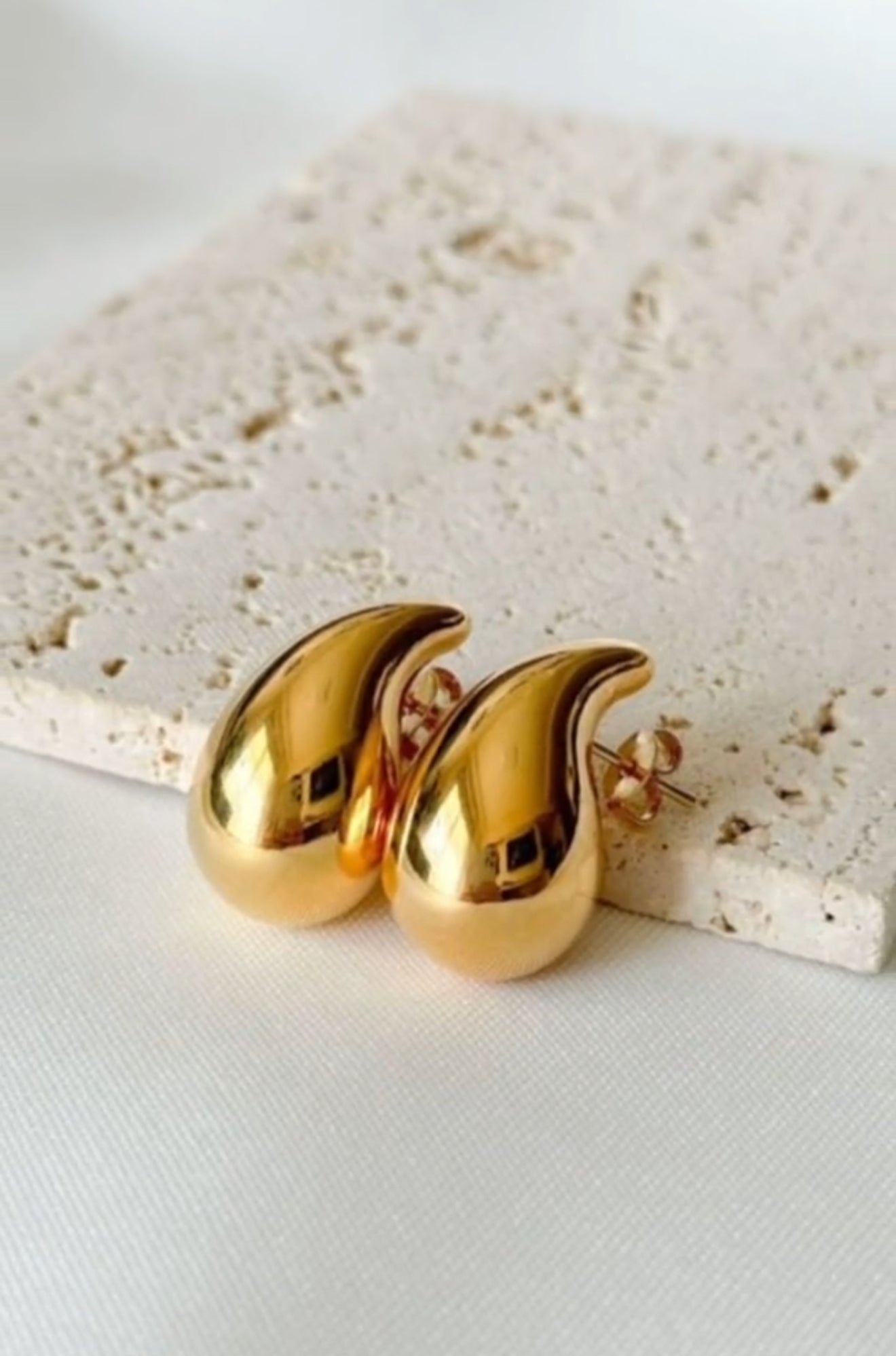 Aros Gota Enchape de Oro